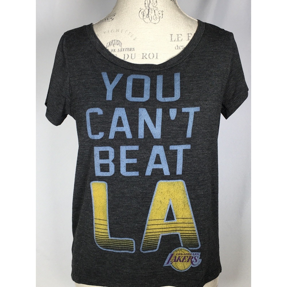 Los Angeles Lakers T-Shirt YOU CAN'T BEAT LA NBA Finals Grey Women's Size SMALL